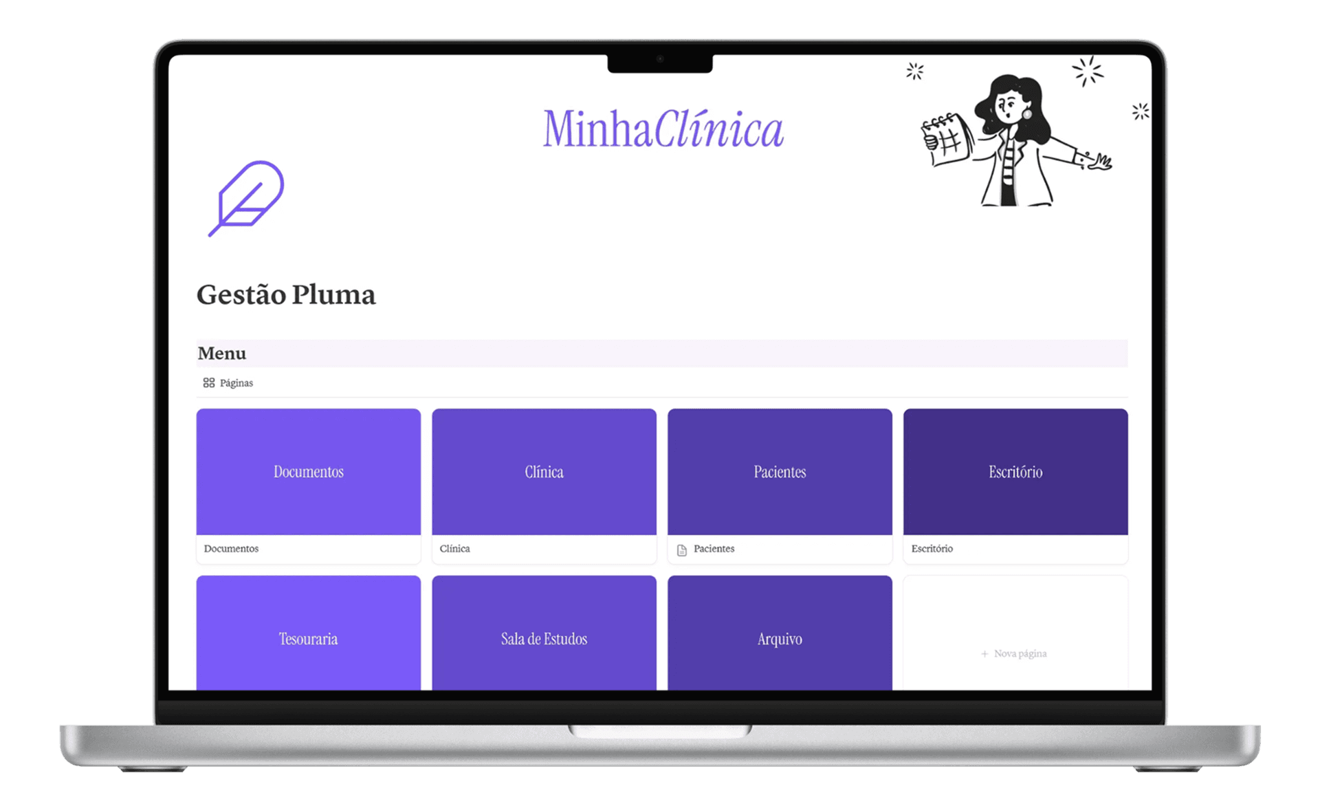 Mockup do Gestão Pluma